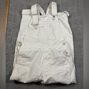 Free People X Closed Boho Made in Italy Organic Cotton White Overalls Size 25
